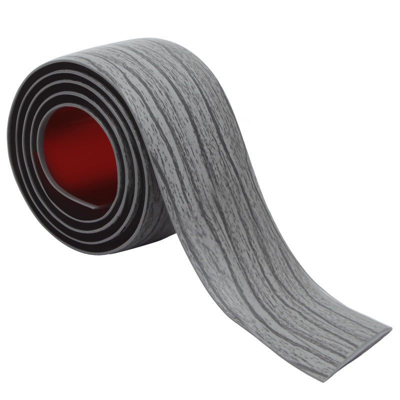 LSGCQ Floor Transition Strip 2"" Self Adhesive Flat Vinyl Flooring Transitions Strip with Strong Backing Wood Grain 5cm, 3.28FT, Deep Grey - Image 1